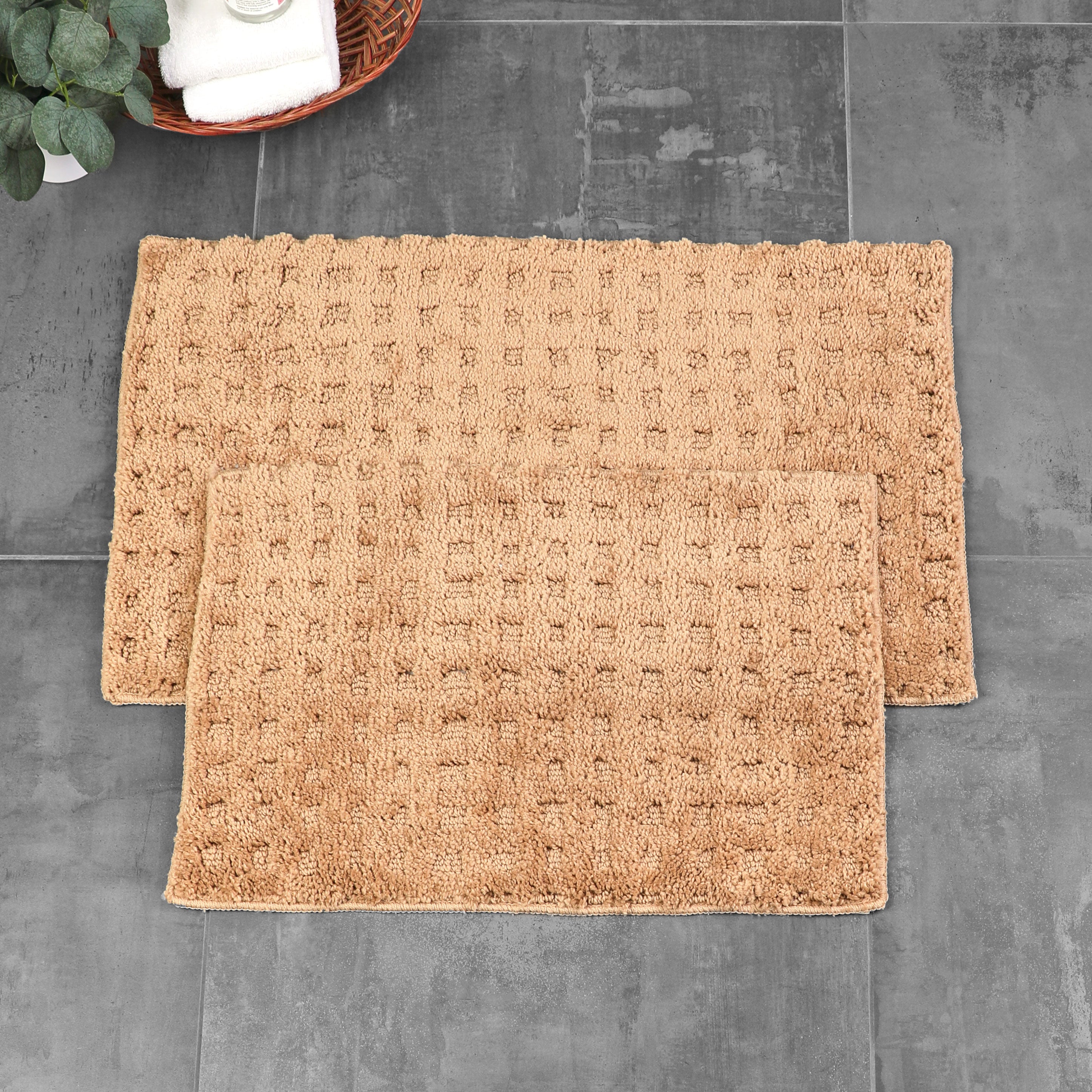 Homewear Soft Sensations Waffle Bath Set with Non-Skid Backing, 2-Pc.