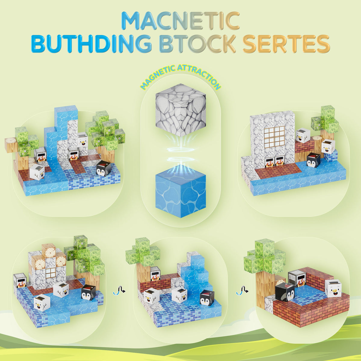 Contixo ST13 Magnetic Blocks, 100 PCS Magnetic Building Cube Game, Sensory Toys for Boys & Girls, STEM Stacking Toy Gifts for Age 3-12