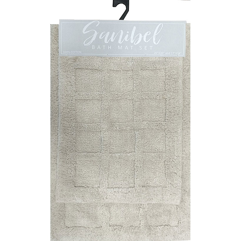 Homewear Sanibel Windowpane Bath Rug Set, 2-Pc.
