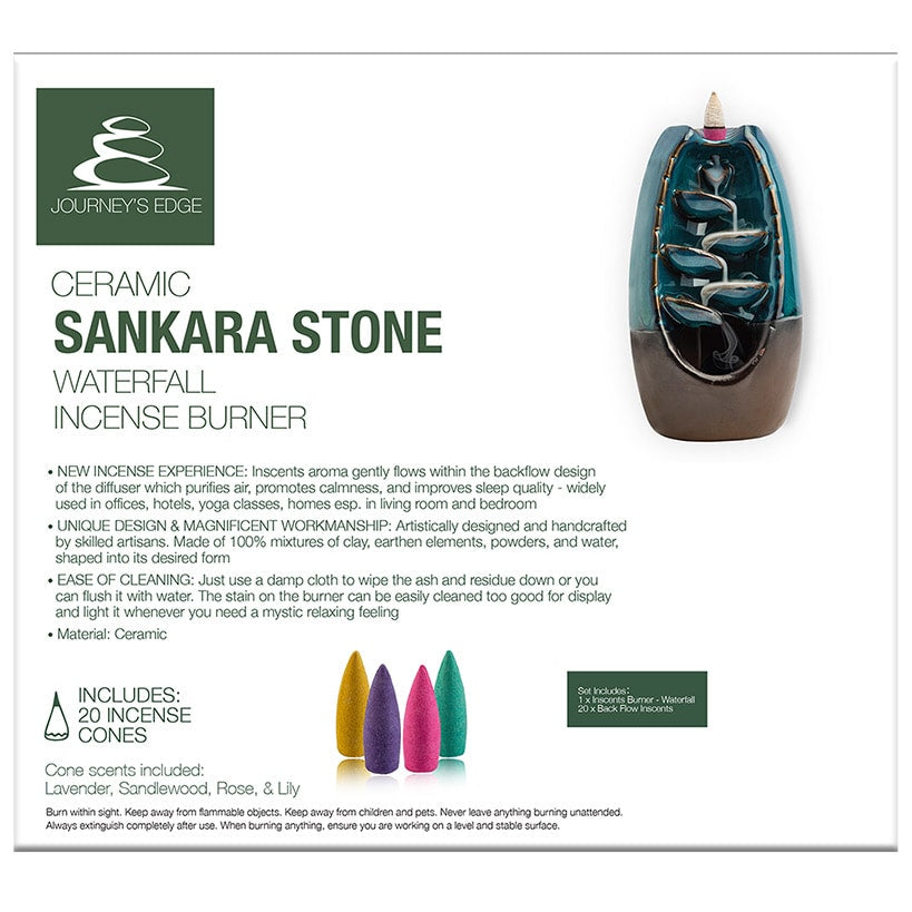 Ceramic Sankara Stone Waterfall Incense Burner or 100 Incense Cones#select-item_sankra-waterfall-incenseburner
