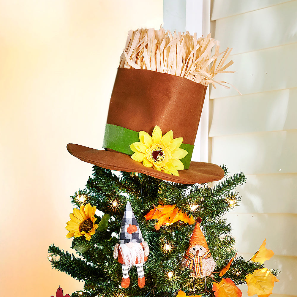 Scarecrow Hat Tree Topper