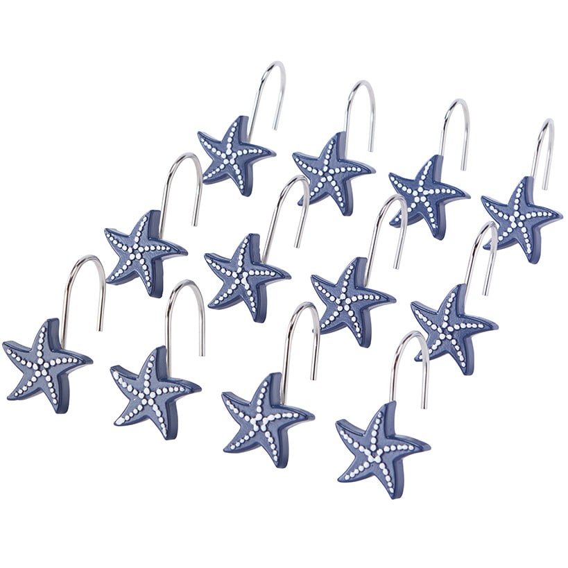Seashell Shower Curtain or Shower Hooks Set of 12