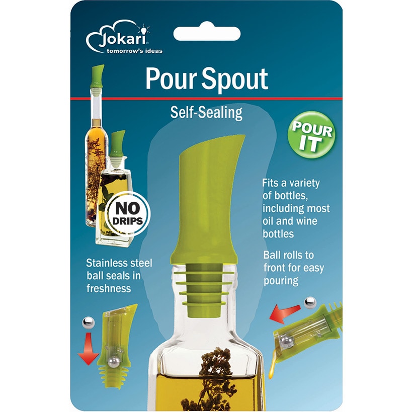 Self-Closing Slow Pour Spout Top - for Oil or Wine Bottles