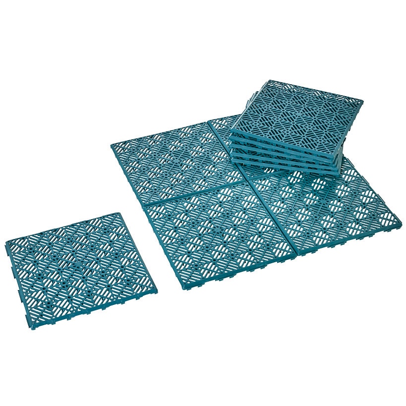 Interlocking Walkway Patio Tiles In Green, Grey or Terra Cotta - Set of 10