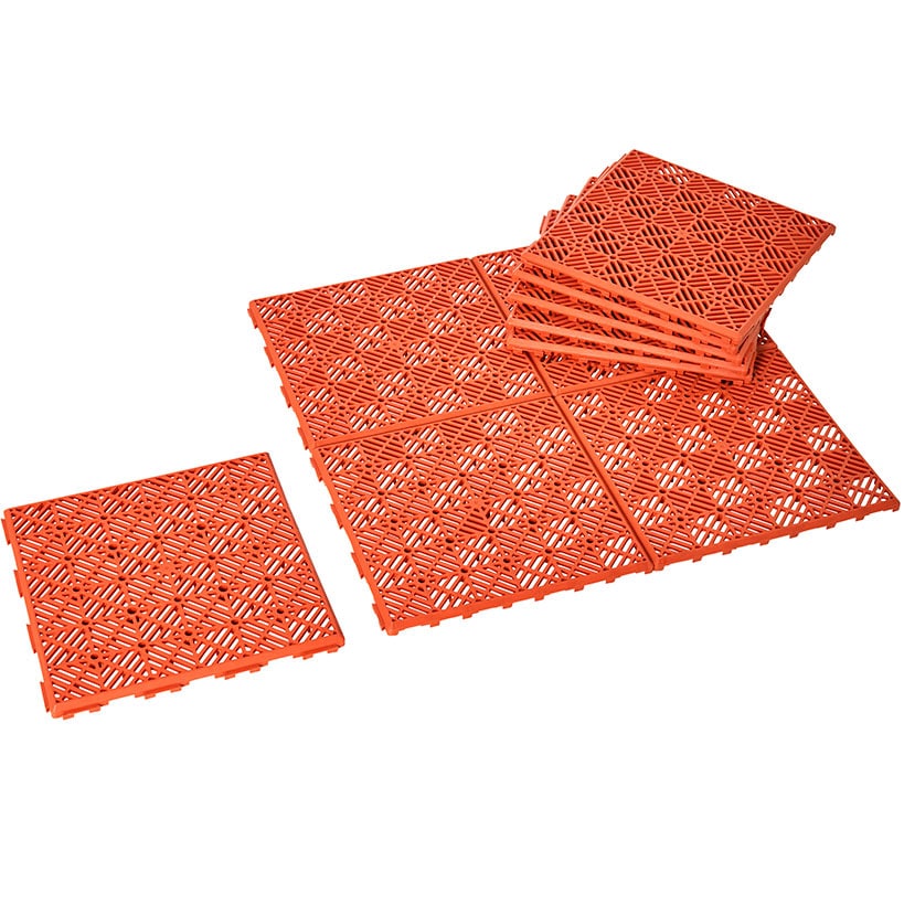 Interlocking Walkway Patio Tiles In Green, Grey or Terra Cotta - Set of 10