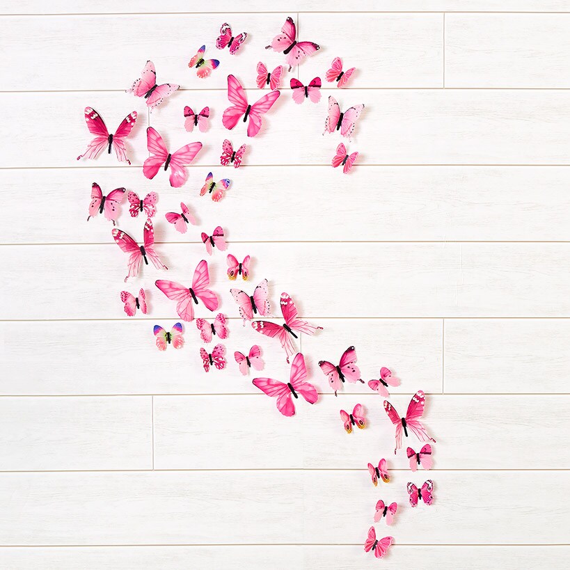 Set of 24 Glow-in-the-Dark Butterflies-Magical Wall Decorations