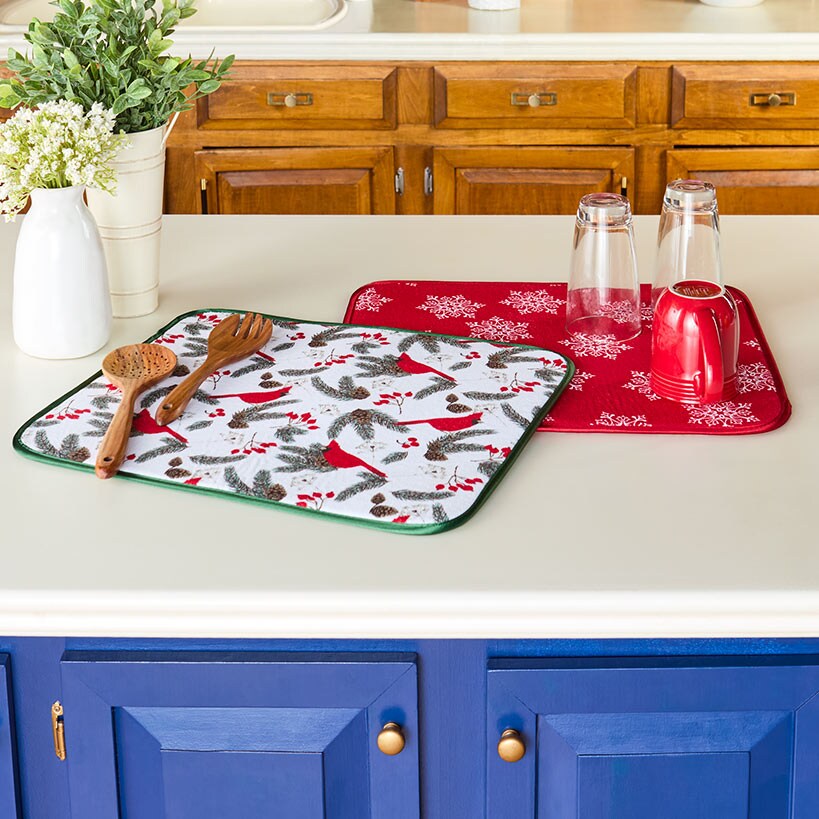 Set of 2 Festive Drying Mats