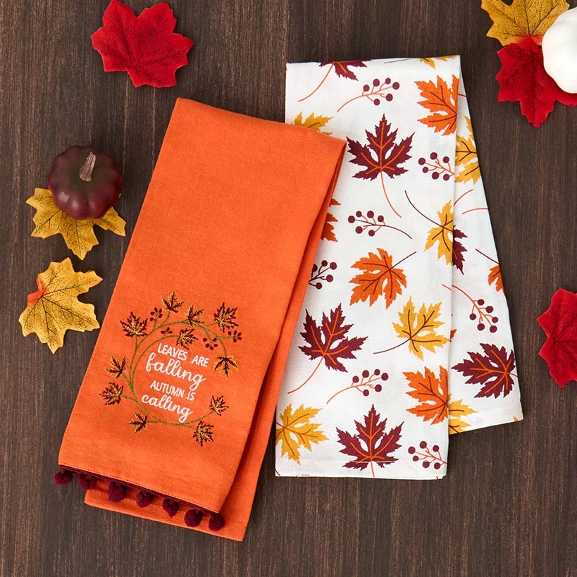 Thankful Harvest Embroidered Set of 2 Kitchen Towels