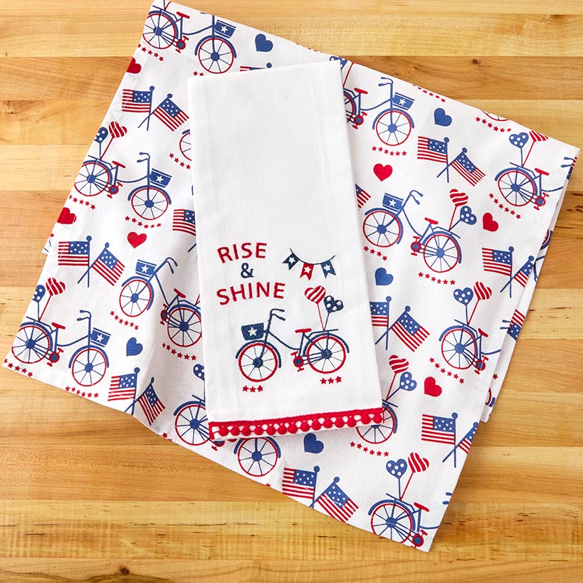 Americana Themed Kitchen Towels, Set of 2
