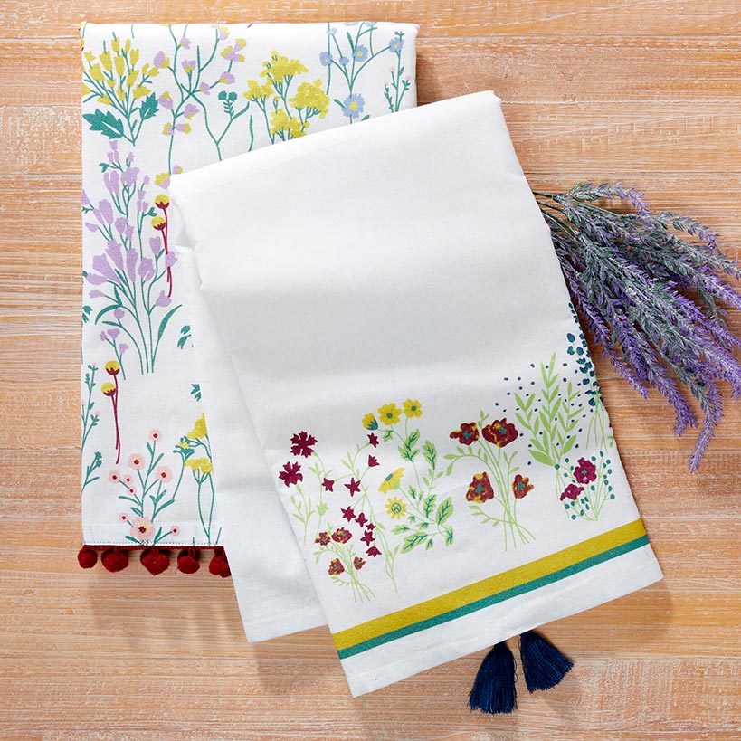 Springtime Floral Set of 2 Kitchen Towels