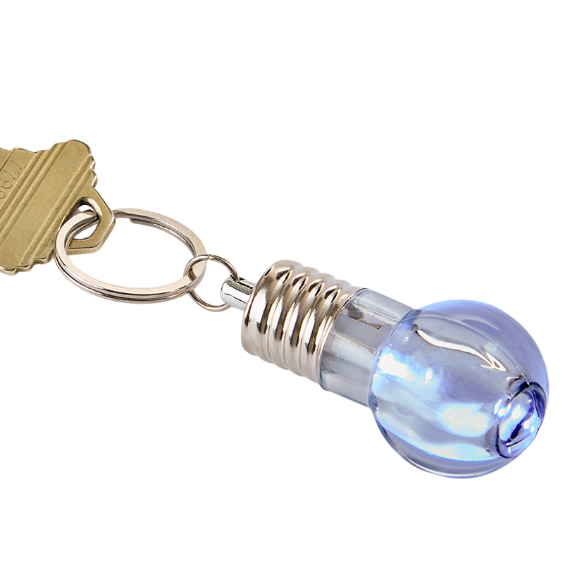 Light Up LED Light Bulb Key Chain Set of 2
