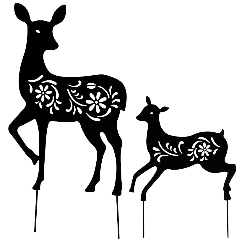 Silhouette Deer Stakes Set of 2