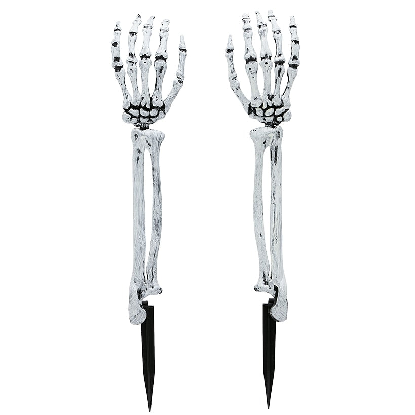 Solar Haunted Area Stake or Set of 2 Skeleton Hand Stakes