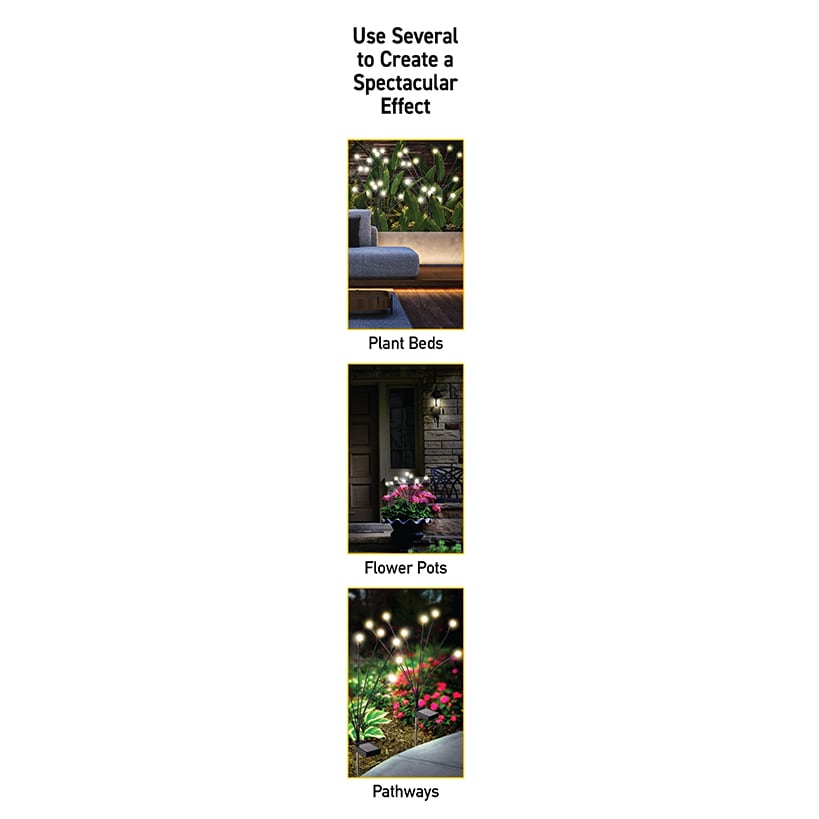 Sensor Brite® Solar Powered Adjustable Garden Firefly Lights-Set Of 2