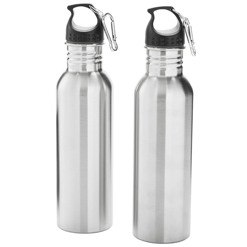 Water Bottle with Carry Handle and Carabiner Clip Set of 2