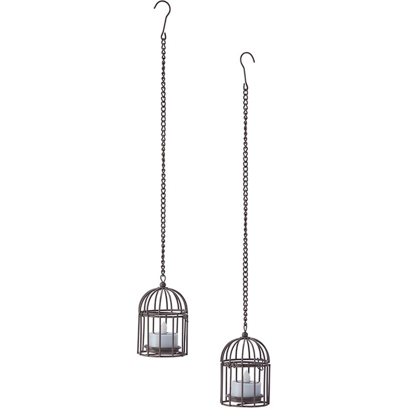 Elegant Solar Tea Light Danglers Set of 2