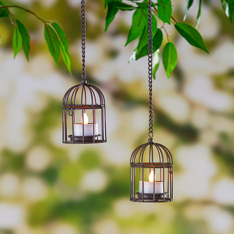 Elegant Solar Tea Light Danglers Set of 2