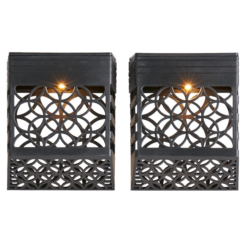 Wall-Mounted Solar Lights with Circle Scrolls-Set of 2