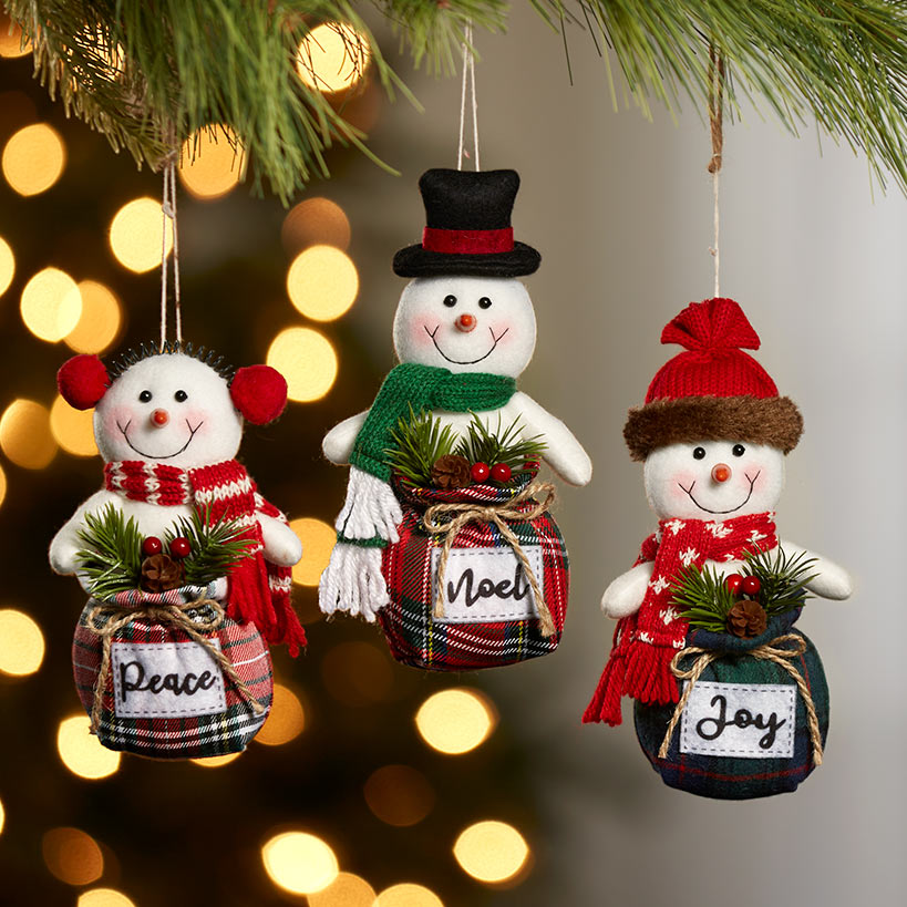Set of 3 Snowman Ornaments