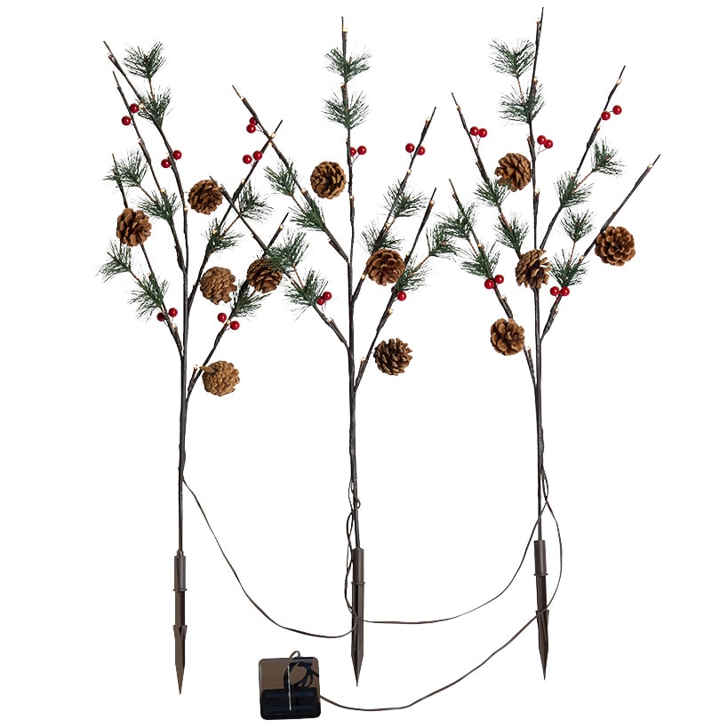 26" Solar Pinecone Stakes Set of 3