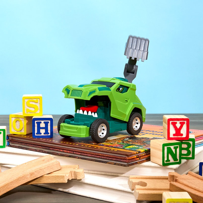 Transforming Dinosaur Trucks Set - 3 Pull-Back Trucks with Excavators