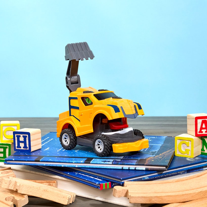 Transforming Dinosaur Trucks Set - 3 Pull-Back Trucks with Excavators