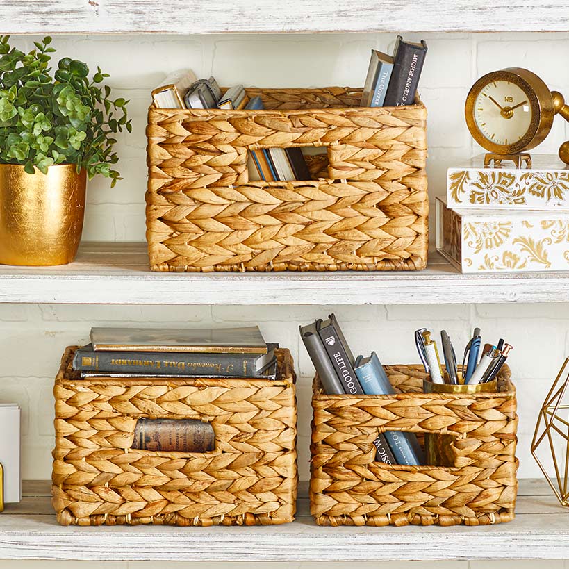 Set of 3 Water Hyacinth Nesting Baskets