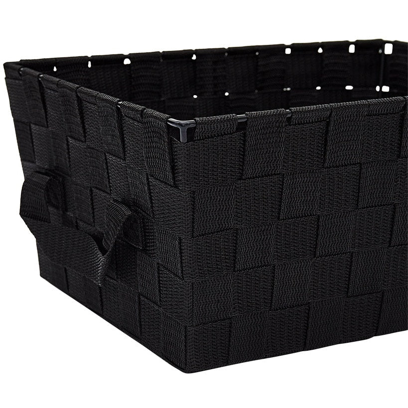 Whitmor Woven Storage Baskets in Black - Set of 3