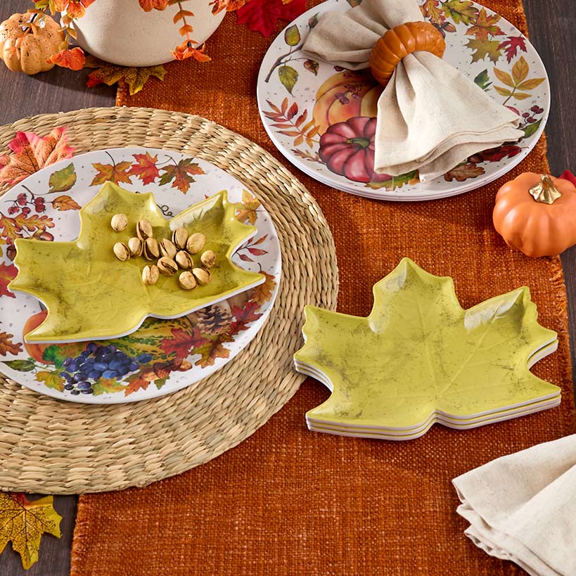 Leaf Shaped Appetizer Plates Set of 4