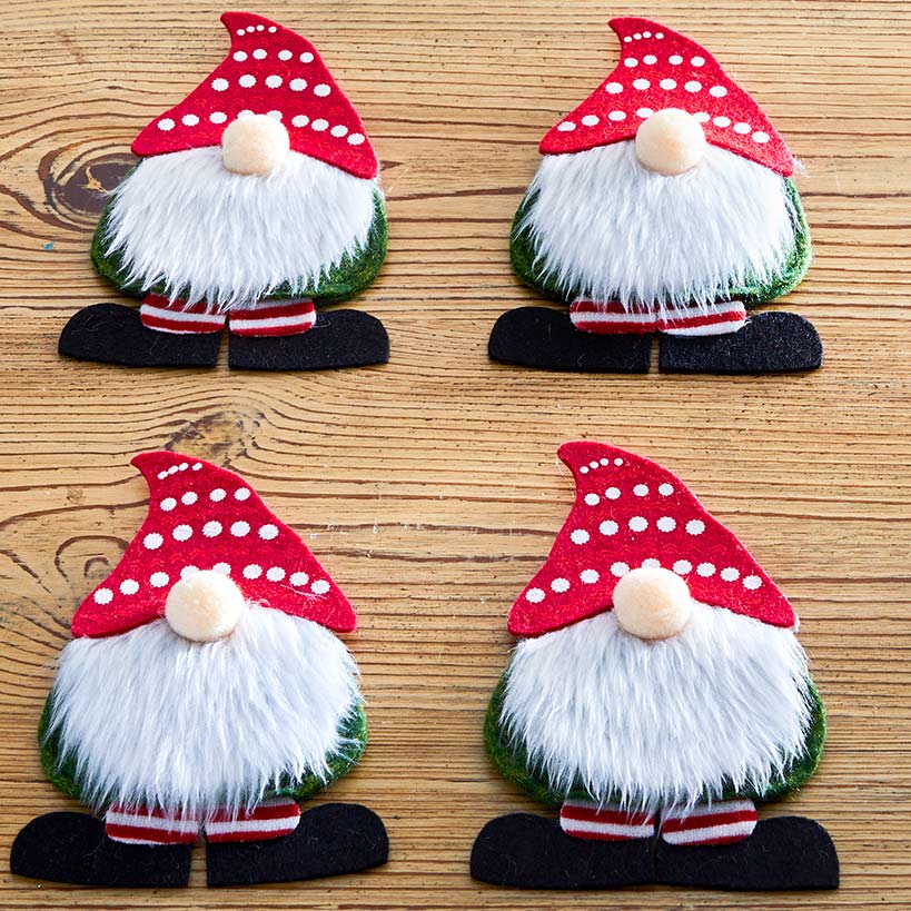 Christmas Gnome Flatware Holders Set of 4