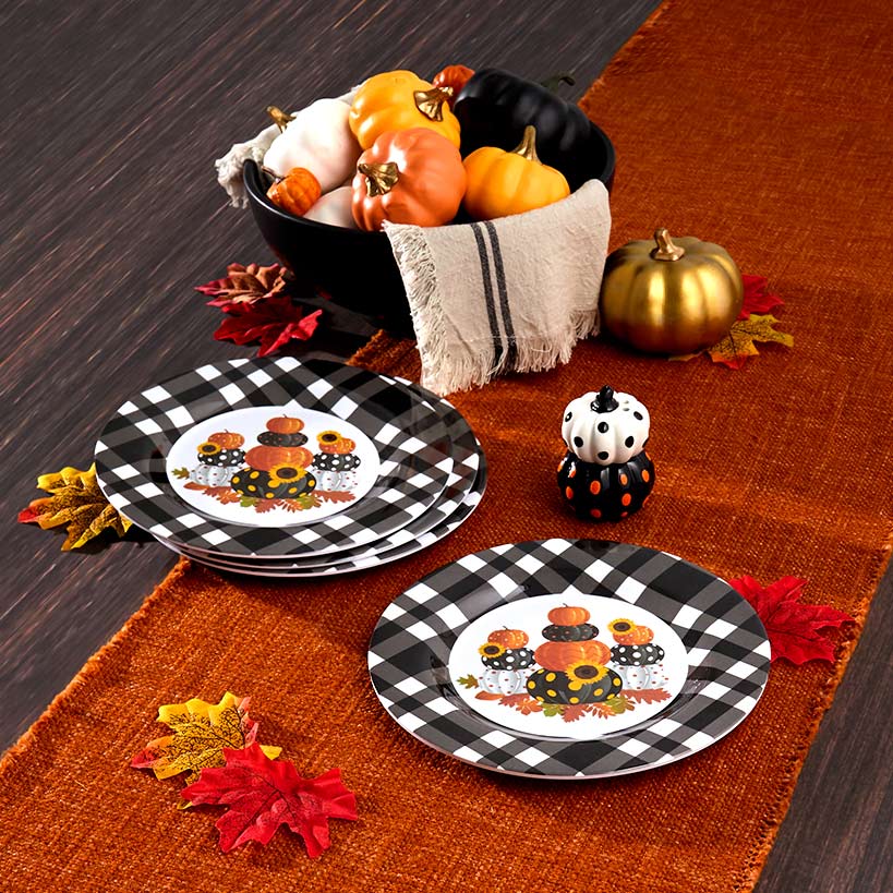 Plaid Pumpkin Harvest Serveware