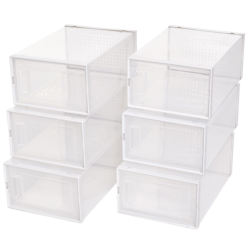 Set of 4 Stackable Shoe Boxes with Lids