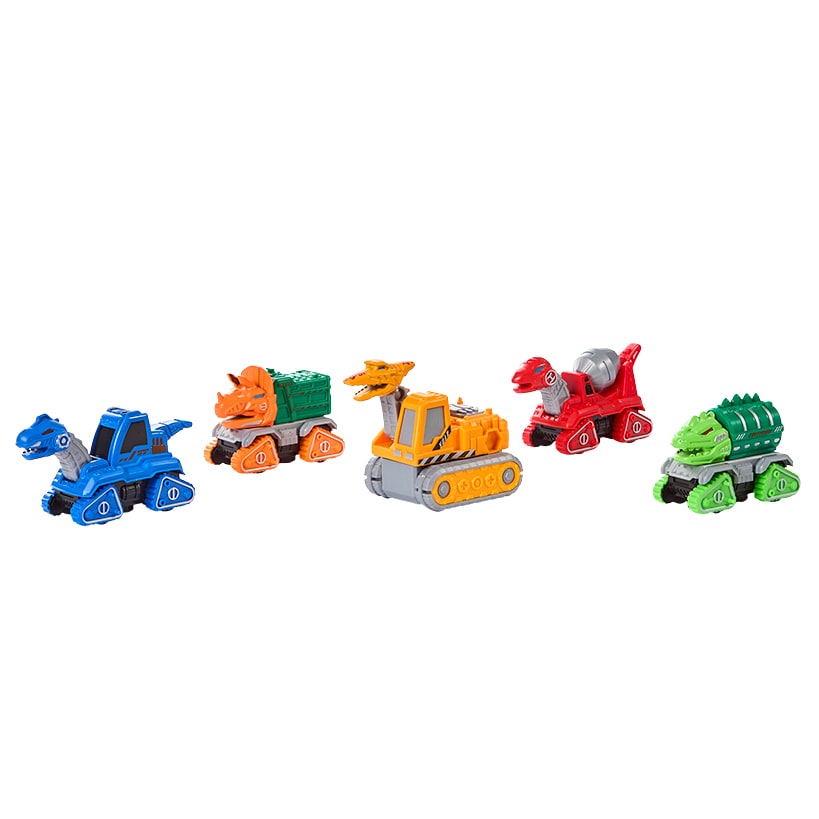 Diecast Transforming Robots Set - Dinosaur to Truck Fun with 360º Rotation