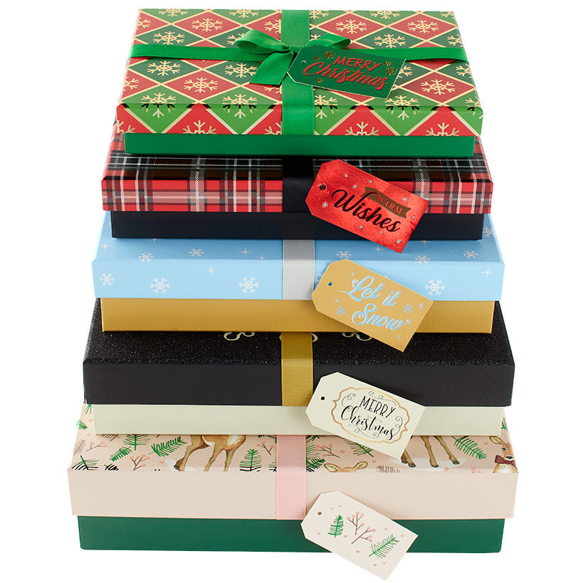 Set of 5 Nested Holiday Gift Boxes