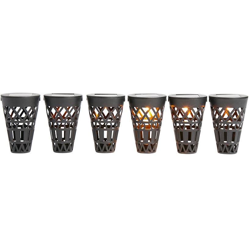 Solar Torch with Hanging and Garden Stake-Set of 6