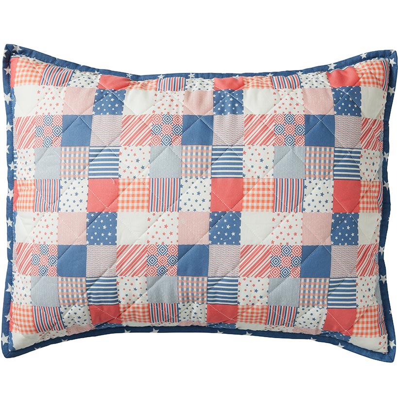 Patriotic Check Sham or Accent Pillow