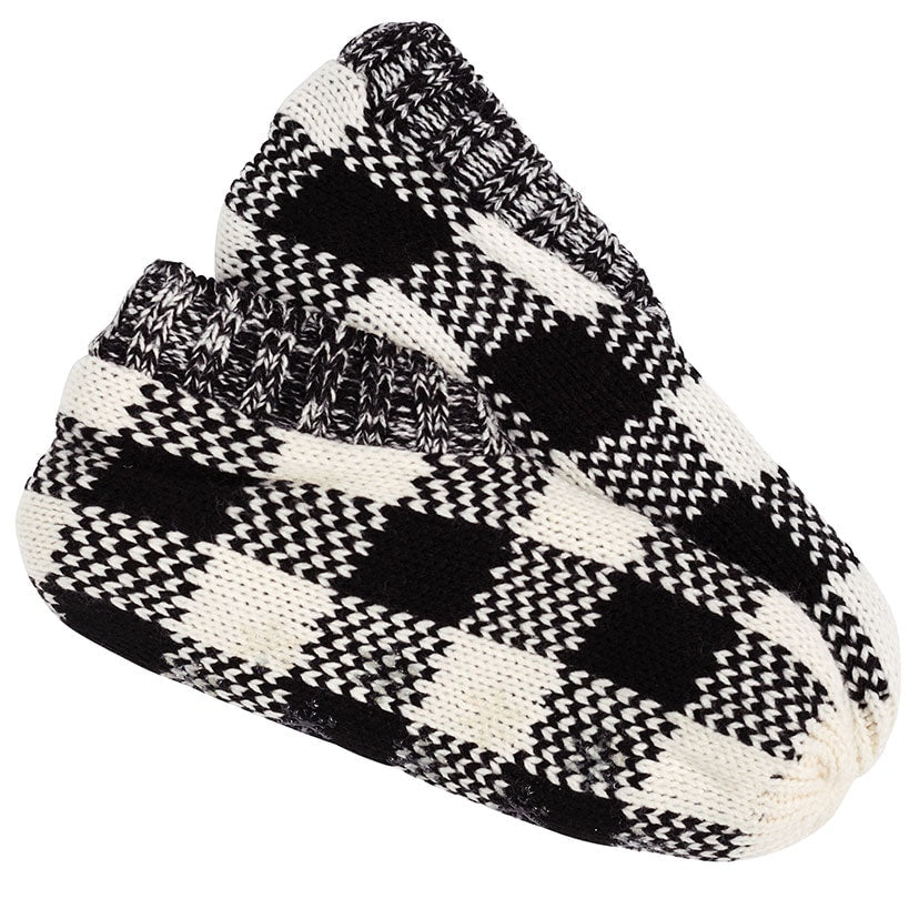 Buffalo Plaid Sherpa Lined Slipper Sock