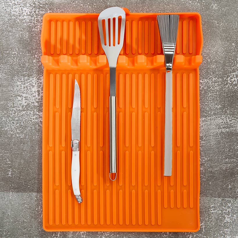 Silicone Grill Mat Griddle Tools Utensil Holder