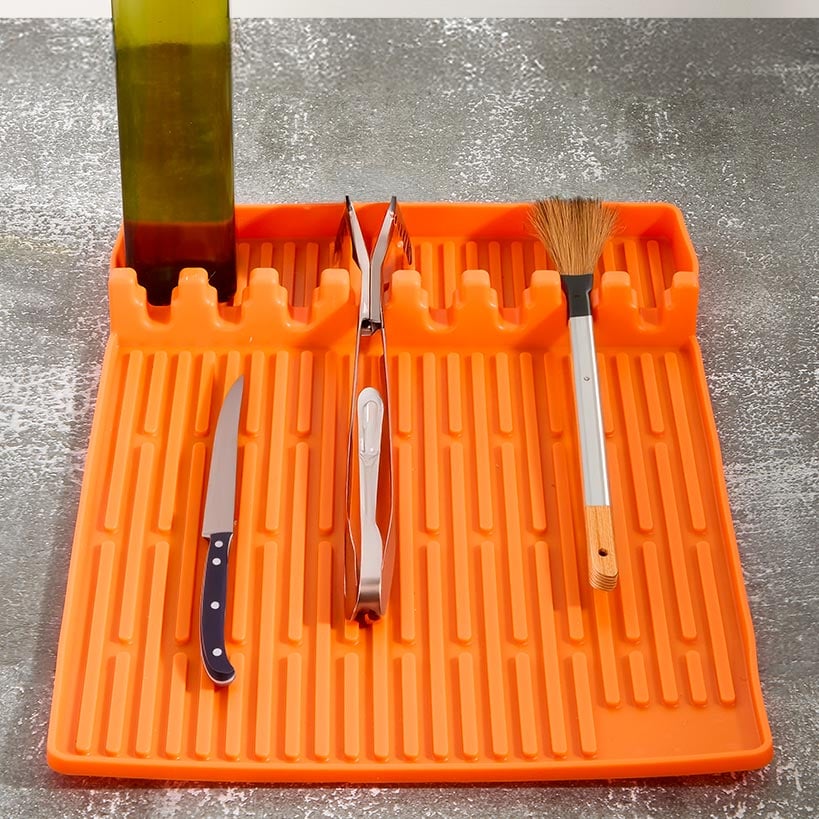 Silicone Grill Mat Griddle Tools Utensil Holder