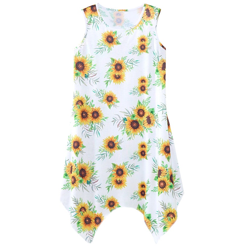 Women's Sleeveless Tank Swing Dress - Butterfly or Sunflower