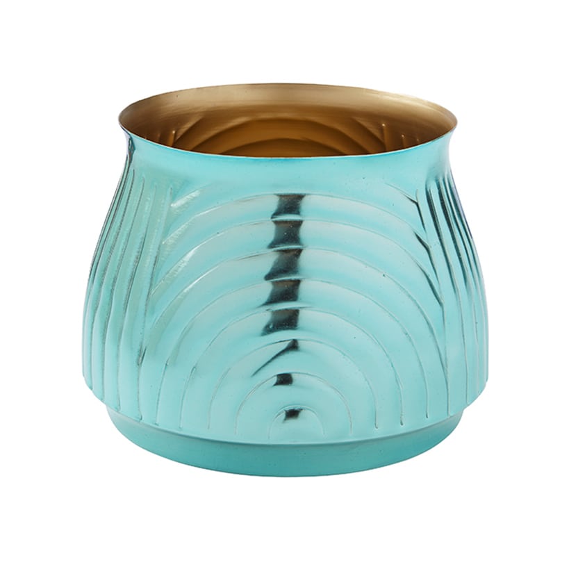Ribbed Metal Planter