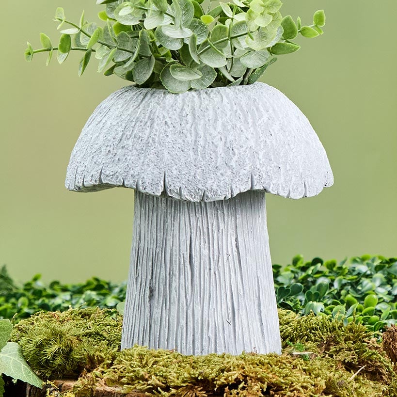 Mushroom Planter Gray Large Medium or Small Garden
