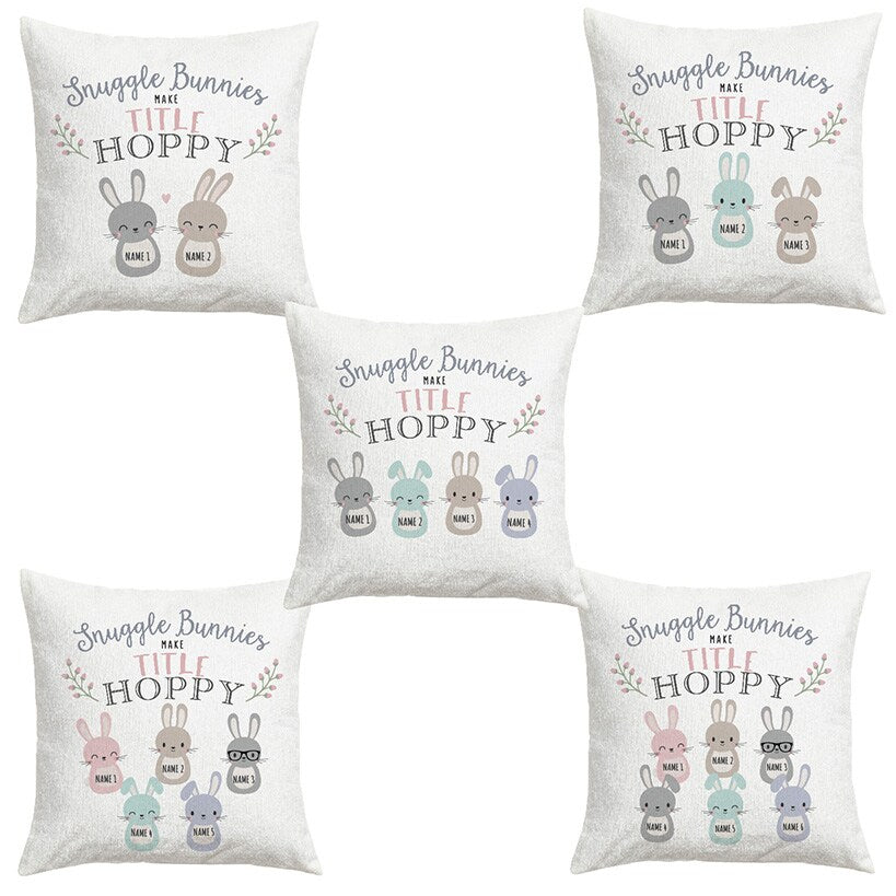 Personalized Snuggle Bunnies Pillow
