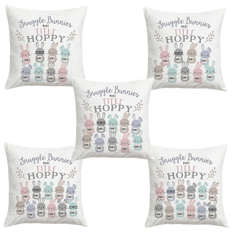 Personalized Snuggle Bunnies Pillow