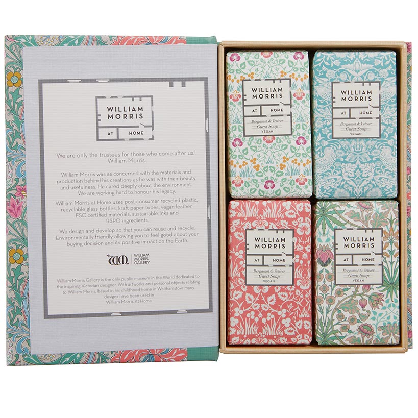 Sets of 4 Triple Milled William Morris Guest Soaps