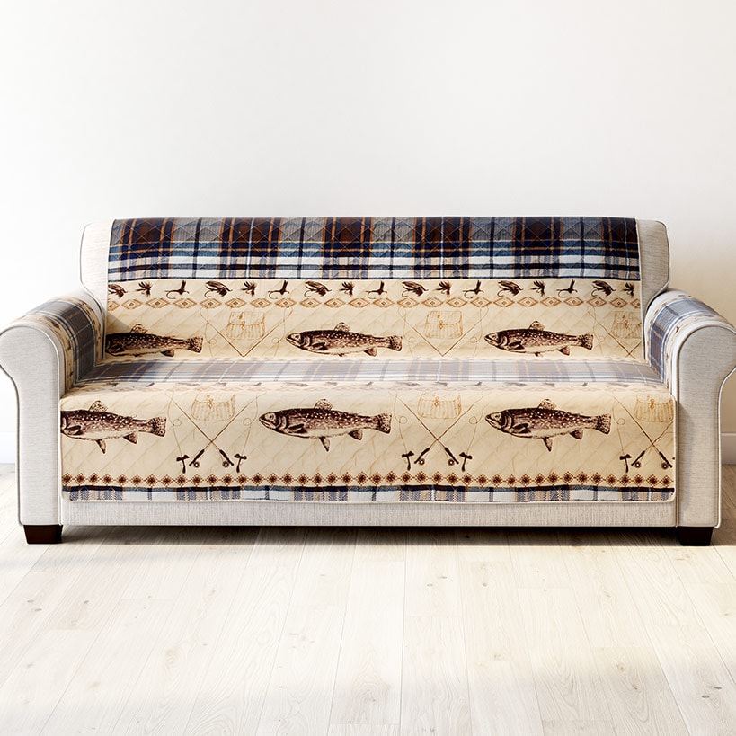 Fly Fishing Quilted Furniture Cover Chair, Loveseat, or Sofa