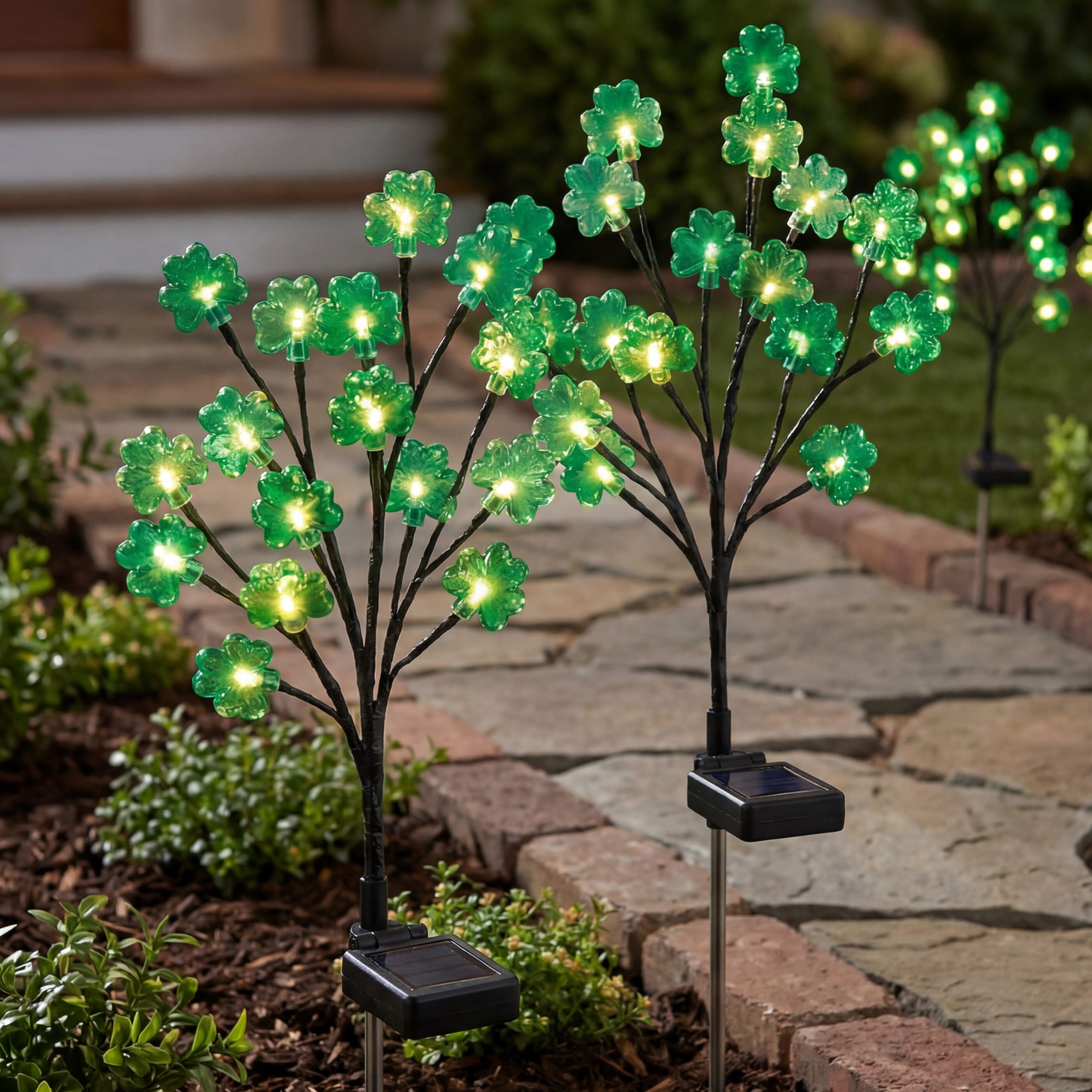 Solar Clover Garden Stake