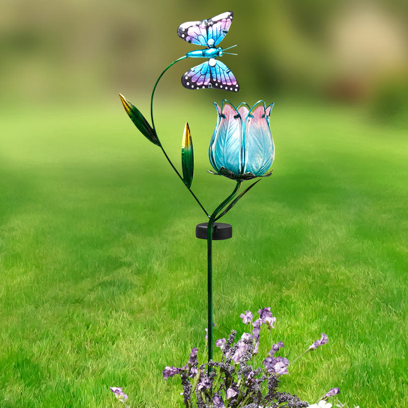 Solar Butterfly Flower Garden Stake