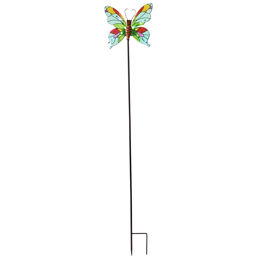 Vibrant Solar Glass Garden Stake