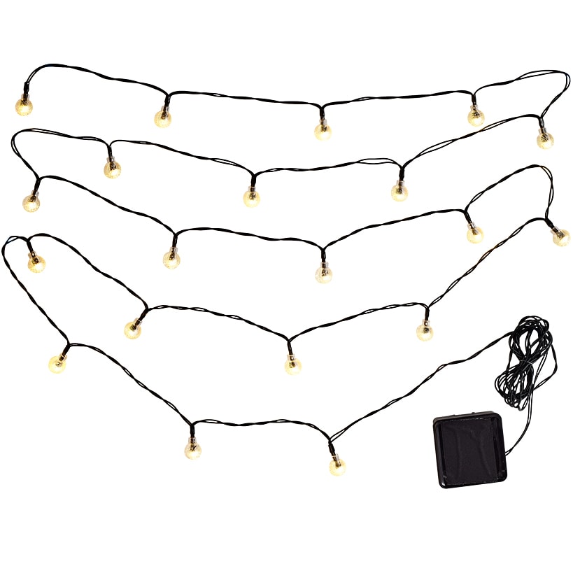 Solar Globe String Lights With Crackle Effect